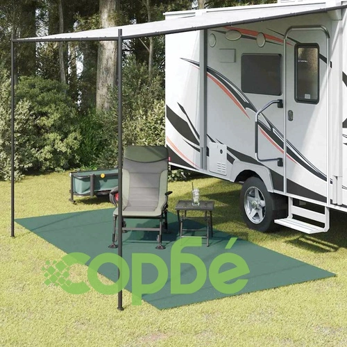 Килим за палатка зелен полиестер 800x350 см за къмпинг ➤ топ цена ➤ sorbe.bg