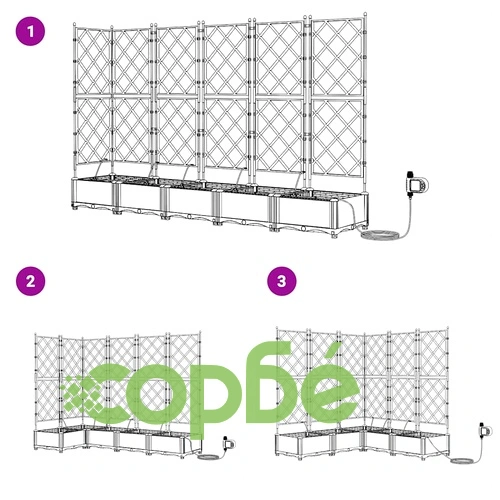 Градински саксии от стомана с напоителна система 120x120x126 см черни ➤ топ цена ➤ sorbe.bg
