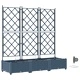 Градински саксии с напоителна система, 3 бр., Сиво, 120 x 40 x 126 см, ПП