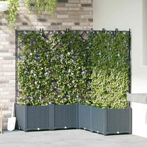 Градинска саксия с решетка светлосиво 120x120x143 см - 5 броя комплект