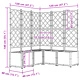 Градинска саксия с решетка светлосиво 120x120x143 см - 5 броя комплект