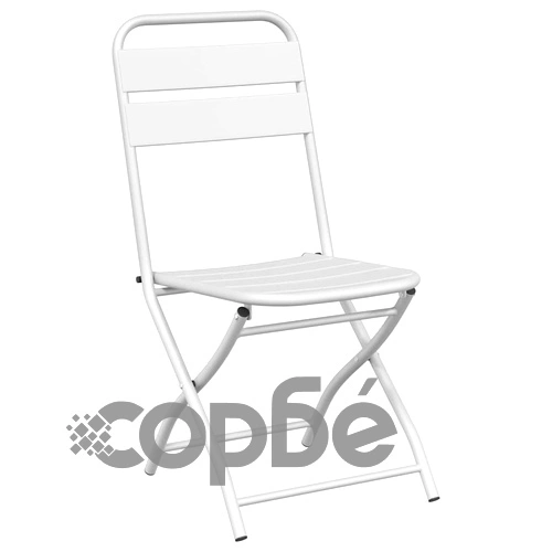 Бистро комплект 3 части бял стомана сгъваем за градина ➤ топ цена ➤ sorbe.bg