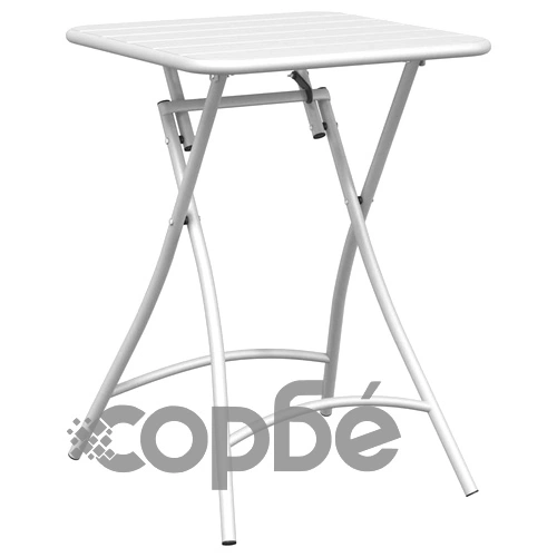 Бистро комплект 3 части бял стомана сгъваем за градина ➤ топ цена ➤ sorbe.bg