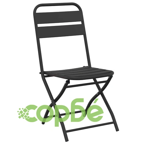 Бистро комплект 3 части от стомана, антрацит, сгъваем 55x55x72.5 см ➤ топ цена ➤ sorbe.bg