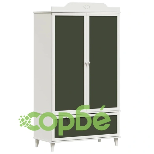 Гардероб с дъска за записки и чекмедже - бяло инженерно дърво 90x45x165 см ➤ топ цена ➤ sorbe.bg