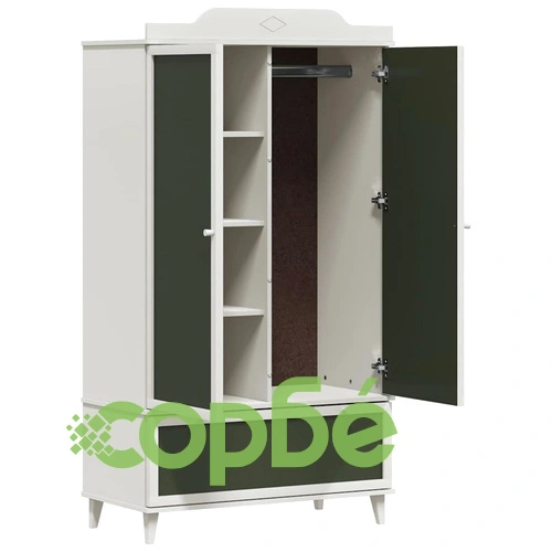 Гардероб с дъска за записки и чекмедже - бяло инженерно дърво 90x45x165 см ➤ топ цена ➤ sorbe.bg