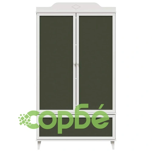 Гардероб с дъска за записки и чекмедже - бяло инженерно дърво 90x45x165 см ➤ топ цена ➤ sorbe.bg