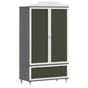 Гардероб с дъска за записки от инженерно дърво 90x45x165 см сиво и бяло