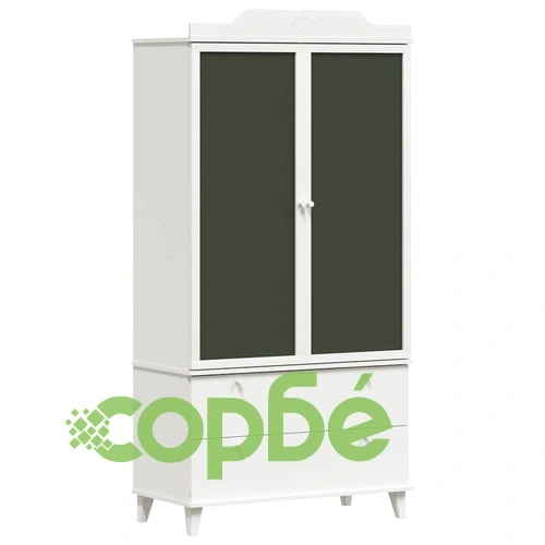 Гардероб с дъска за записки и чекмедже - бяло инженерно дърво 90x45x180 см ➤ топ цена ➤ sorbe.bg