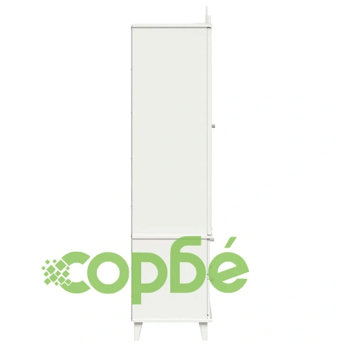 Гардероб с дъска за записки и чекмедже - бяло инженерно дърво 90x45x180 см ➤ топ цена ➤ sorbe.bg