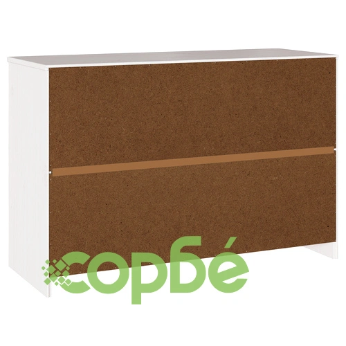 Страничен шкаф ДРАММЕН от масивна борова дървесина, бял, 114x43x75,5 см ➤ топ цена ➤ sorbe.bg