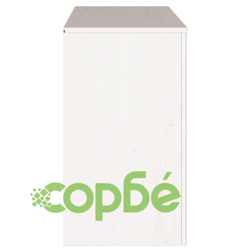 Страничен шкаф ДРАММЕН от масивна борова дървесина, бял, 114x43x75,5 см ➤ топ цена ➤ sorbe.bg