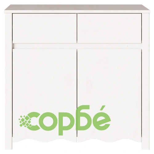 Шкаф DRAMMEN от масивна борова дървесина, бял, 79x43x75,5 см ➤ топ цена ➤ sorbe.bg