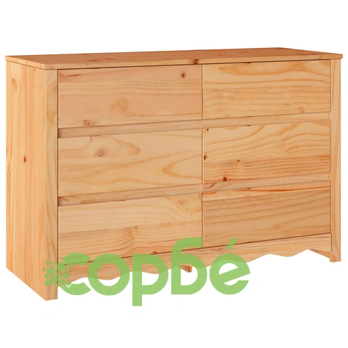 Комод ДРАММЕН 111x43x73,5 см от Масивна Борова Дървесина в Бежов Цвят ➤ топ цена ➤ sorbe.bg