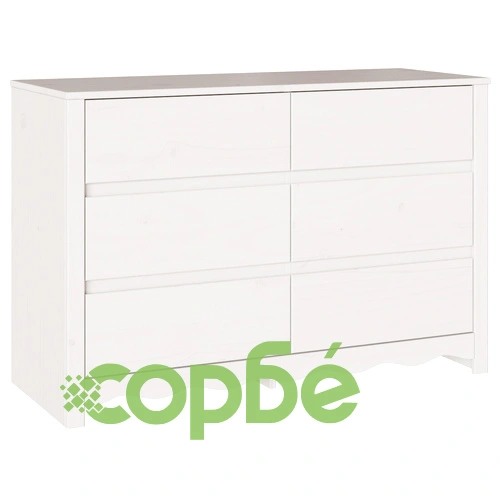 Шкаф за дрехи ДРАММЕН от масивен бор - бял цвят, 111x43x73,5 см ➤ топ цена ➤ sorbe.bg