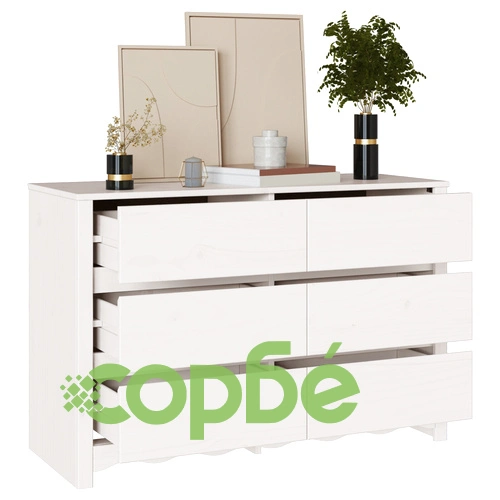 Шкаф за дрехи ДРАММЕН от масивен бор - бял цвят, 111x43x73,5 см ➤ топ цена ➤ sorbe.bg