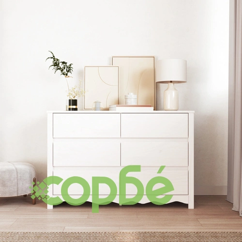 Шкаф за дрехи ДРАММЕН от масивен бор - бял цвят, 111x43x73,5 см ➤ топ цена ➤ sorbe.bg