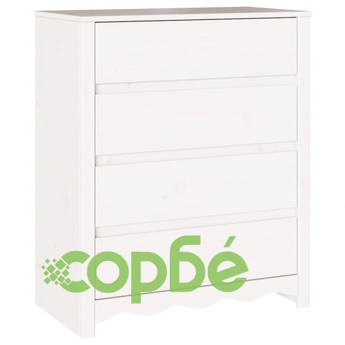 Комод ДРАММЕН Бял 76,5x40x91 см от Масивна Борова Дървесина ➤ топ цена ➤ sorbe.bg