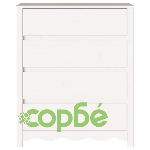 Комод ДРАММЕН Бял 76,5x40x91 см от Масивна Борова Дървесина ➤ топ цена ➤ sorbe.bg