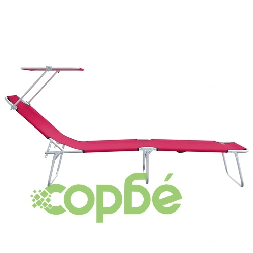 Комплект сгъваеми шезлонги 2 броя червени 58 x 188 x 77 см текстил Oxford 600D ➤ топ цена ➤ sorbe.bg