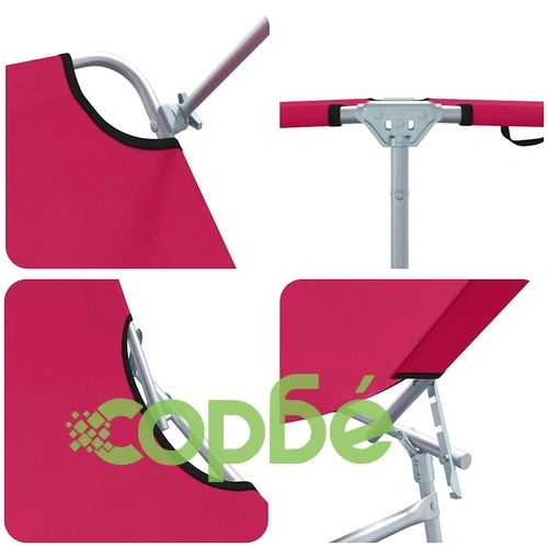 Комплект сгъваеми шезлонги 2 броя червени 58 x 188 x 77 см текстил Oxford 600D ➤ топ цена ➤ sorbe.bg