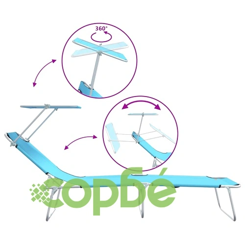 Комплект сгъваеми шезлонги 2 броя син цвят 58 x 188 x 77 см текстил ➤ топ цена ➤ sorbe.bg