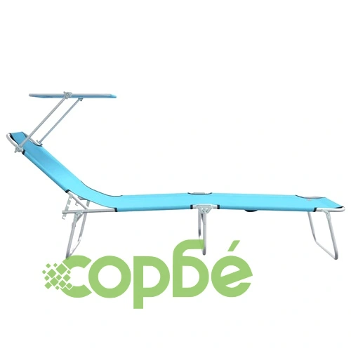 Комплект сгъваеми шезлонги 2 броя син цвят 58 x 188 x 77 см текстил ➤ топ цена ➤ sorbe.bg