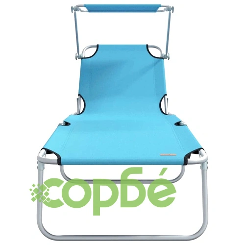 Комплект сгъваеми шезлонги 2 броя син цвят 58 x 188 x 77 см текстил ➤ топ цена ➤ sorbe.bg