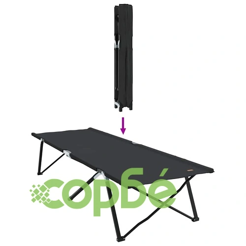 Сгъваеми къмпинг легла 2 бр. черни 206x73x45 см оксфордска тъкан ➤ топ цена ➤ sorbe.bg