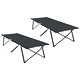 Сгъваеми къмпинг легла 2 бр. черни 206x73x45 см оксфордска тъкан