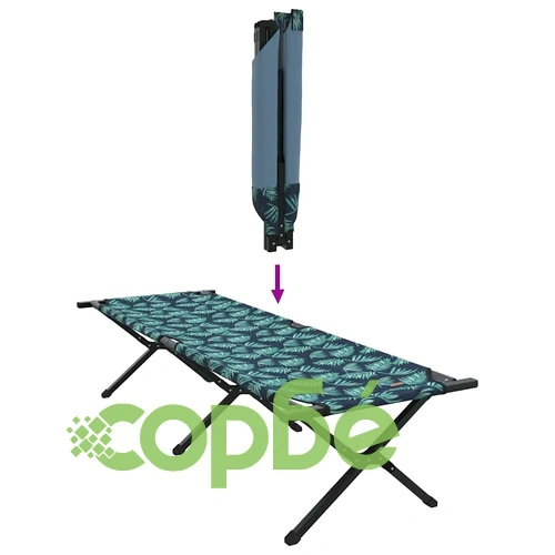 Сгъваеми къмпинг легла 2 бр. с чанта за пренасяне - листен десен 600D оксфордска тъкан ➤ топ цена ➤ sorbe.bg