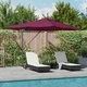 Кантилеверен чадър Roma с LED осветление червено и черно 352x251x265 см алуминий