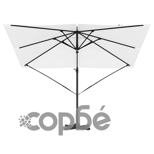 Кантилеверен парасол Рома бежов 286x285x265 см полиестер алуминий ➤ топ цена ➤ sorbe.bg