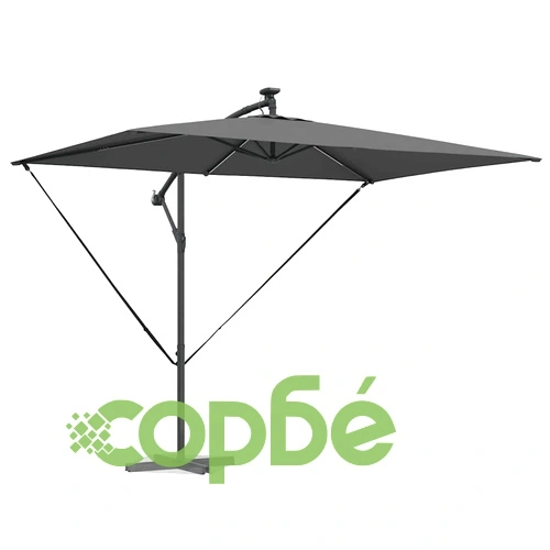 Кантилеверен чадър с LED осветление - Антрацит 294x200x254 см от стомана ➤ топ цена ➤ sorbe.bg