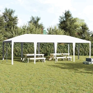 Парти шатър бял 8x4 м полиестер и стомана 800x400x266 см