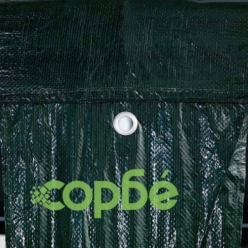 Парти шатър зелен и бял 800x400x266 см полиестер и стомана ➤ топ цена ➤ sorbe.bg