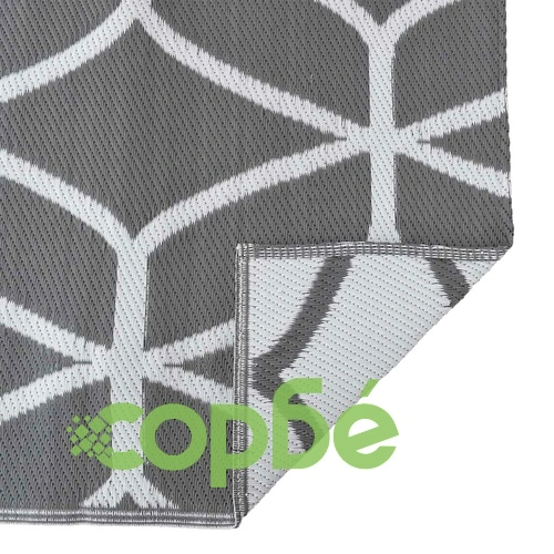 Външен килим ARAKIL сиво и бяло 250x600 см полипропилен ➤ топ цена ➤ sorbe.bg