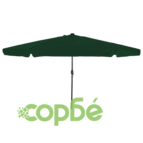 Градински парасол с LED осветление 395x395x245 см зелен и черен ➤ топ цена ➤ sorbe.bg