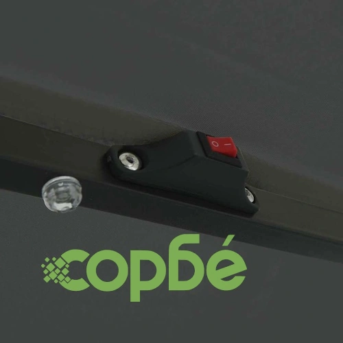 Градински парасол с LED осветление 395x245 см антрацит и черен ➤ топ цена ➤ sorbe.bg