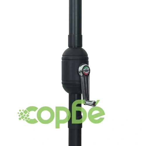 Градински парасол с LED осветление 395x395x245 см таупе и черно ➤ топ цена ➤ sorbe.bg