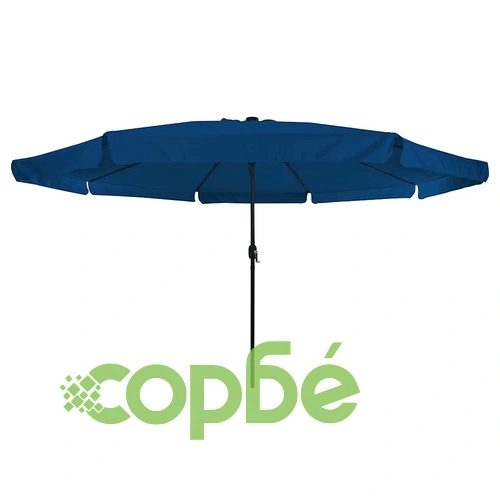 Градински парасол с LED осветление 395x245 см син и черен ➤ топ цена ➤ sorbe.bg