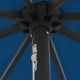 Градински парасол с LED осветление 395x245 см син и черен