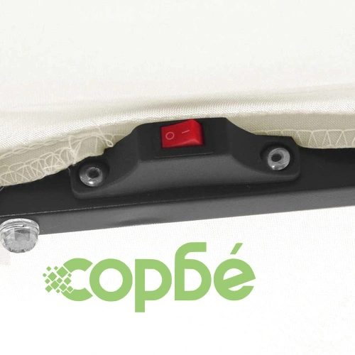 Градински парасол с LED осветление 295x295x245 см бял и черен ➤ топ цена ➤ sorbe.bg