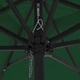 Градински парасол с LED осветление 295x295x245 см зелен и черен