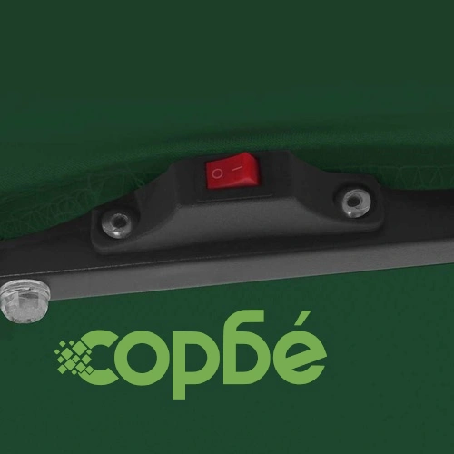 Градински парасол с LED осветление 295x295x245 см зелен и черен ➤ топ цена ➤ sorbe.bg