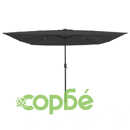 Градински парасол с LED осветление 295x295x245 см антрацит и черен ➤ топ цена ➤ sorbe.bg
