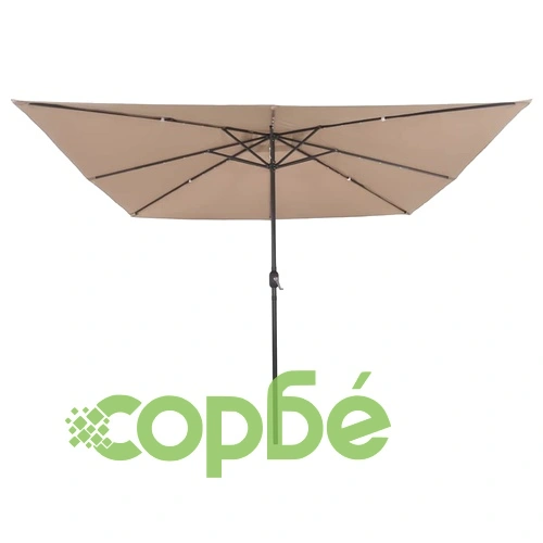 Градински парасол с LED осветление 295x295x245 см Таупе и Черно ➤ топ цена ➤ sorbe.bg