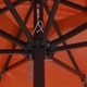 Градински парасол с LED осветление 295x295x245 см червен и черен