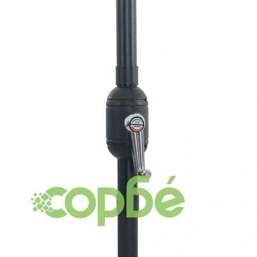 Градински парасол с LED осветление 295x295x245 см червен и черен ➤ топ цена ➤ sorbe.bg