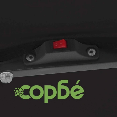 Градински парасол с LED осветление 295x295x245 см черен полиестер стомана ➤ топ цена ➤ sorbe.bg